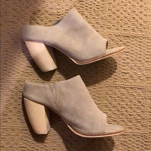 Solsana wooden suede heels